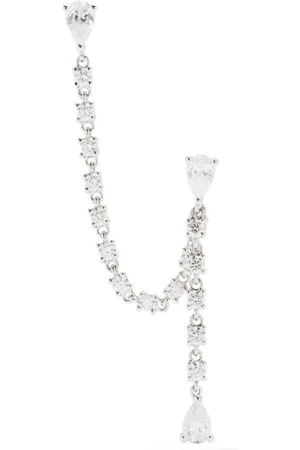 Anita 14kt Weißgold-Hängeohrring mit Diamant