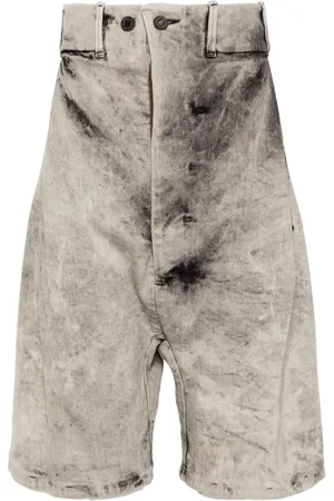11 BY BORIS BIDJAN SABERI Shorts aus Acid-Wash-Denim