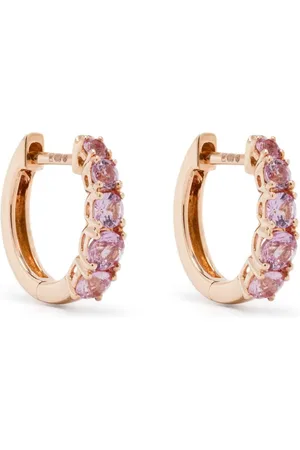 Anita 18kt Rotgoldcreolen mit Saphiren
