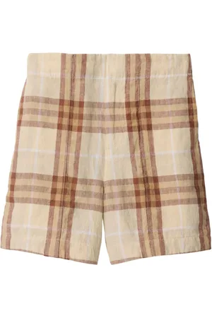 Burberry Shorts aus Leinen mit Check