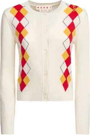 Marni Cardigan mit Rautenmuster