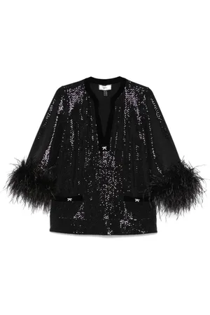 NISSA Bluse mit Federn