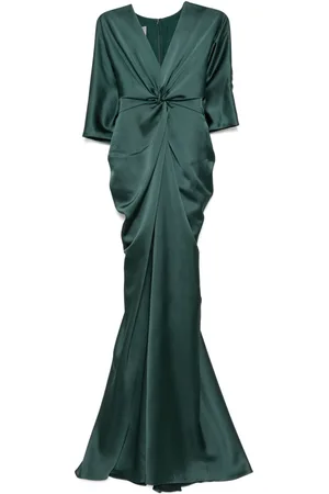 Amsale Fließendes Kleid mit drapierten Ärmeln