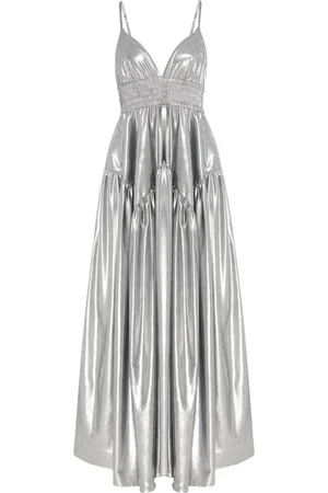 ROSETTA GETTY Gerafftes Maxikleid mit Schößchen