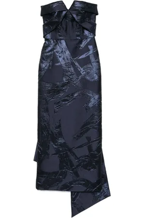Amsale Schulterfreies Jacquard-Kleid