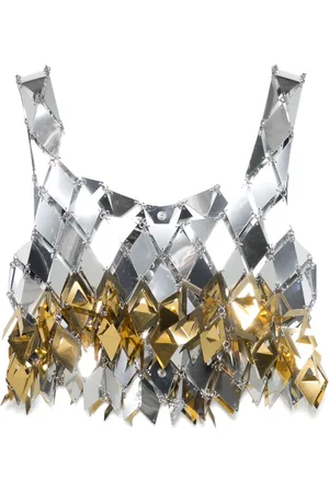 Paco rabanne Cropped-Top mit Spikey-Fransen