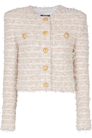 Balmain Cropped-Jacke aus Tweed