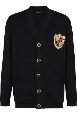 Balmain Cardigan mit Logo-Patch