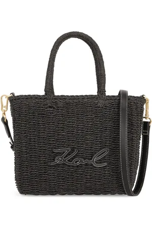Karl Lagerfeld Signature Strandtasche aus Raffiabast
