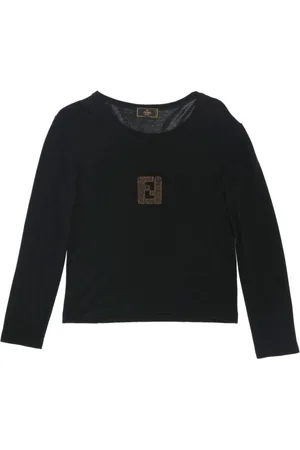 Fendi 1980s T-Shirt mit Logo-Patch