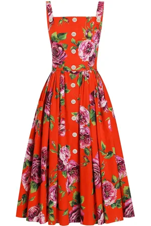 Dolce & Gabbana Midikleid mit Blumen-Print