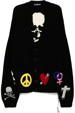MASTERMIND Cardigan mit Motiv-Print