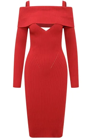ANDREADAMO Geripptes Midikleid