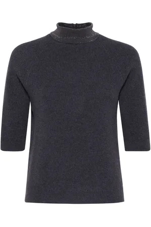 Brunello Cucinelli Pullover aus Kaschmir mit Stehkragen