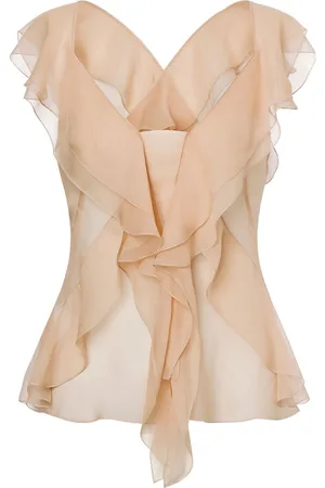 Alberta Ferretti Seidenbluse mit Volants