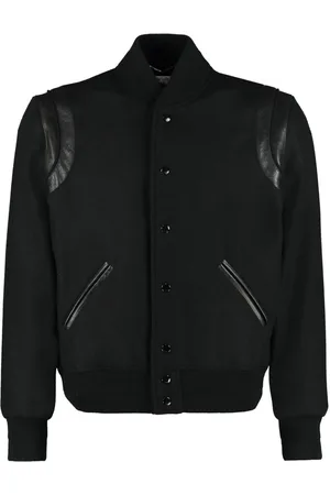 Saint Laurent Bomberjacke mit Lammlederstreifen