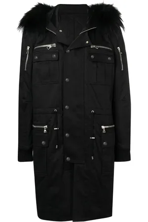 Balmain Parka mit Besatz aus Faux Fur