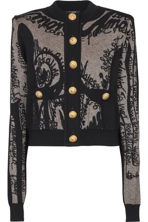 Balmain Cardigan mit Intarsien-Logo