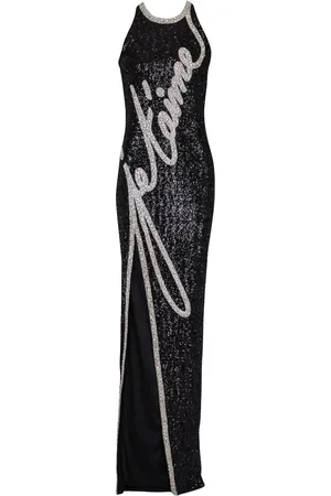 Balmain Abendkleid mit Strassverzierung