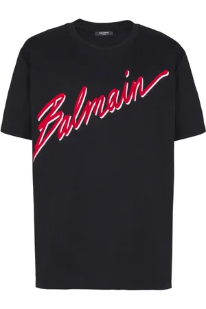 Balmain T-Shirt mit geflocktem Logo