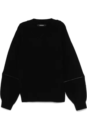 SONGZIO Gerippter Pullover mit V-Ausschnitt
