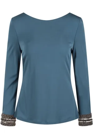 Alberta Ferretti Bluse mit bestickten Bündchen
