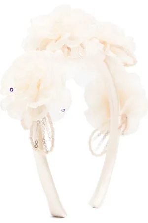 Self-Portrait Stirnband mit Blumenapplikation