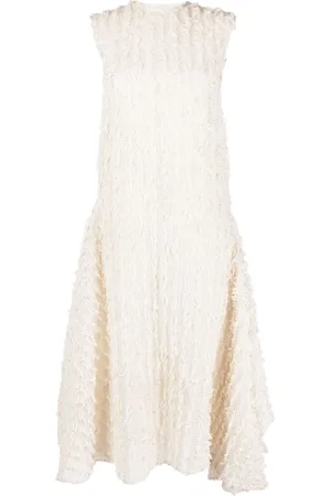 Calcaterra Kleid mit ausgefransten Kanten