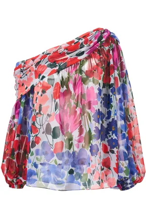 Carolina Herrera One-Shoulder-Top mit Jardin-Print