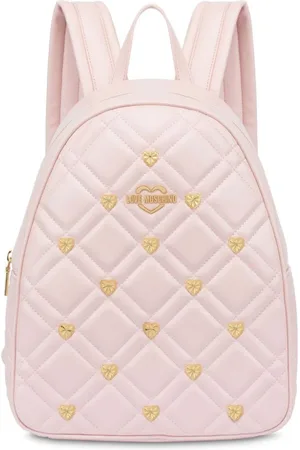 Moschino Gesteppter Rucksack mit Logo-Schild