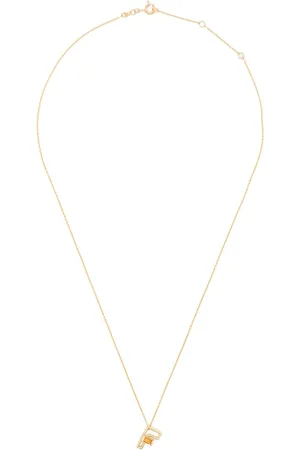 Aliita 9kt Letra F Gelbgoldhalskette mit Zitrin