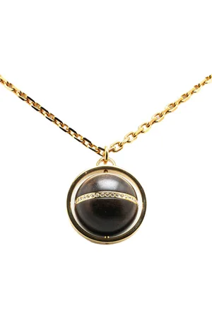 LOUIS VUITTON 2011 vergoldete Crystal Magnetic Wood Ball Halskette mit Anhänger