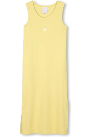 Givenchy Geripptes Strickkleid mit Logo-Schild