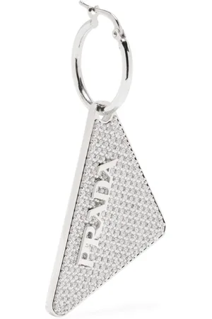 Prada Logo-Ohrringe mit Kristallen