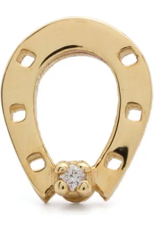 Aliita Einzelner 9kt Mini Horseshoe Gelbgoldohrring mit Diamant