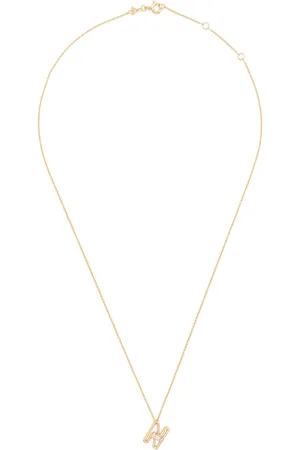 Aliita 9kt Letra N Gelbgoldhalskette mit Amethyst-Anhänger