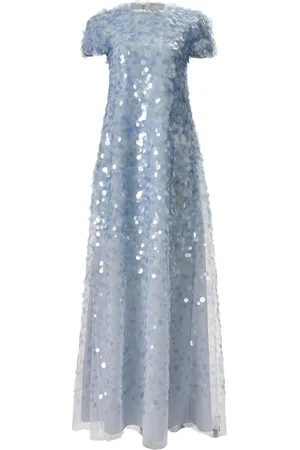 Carolina Herrera Kurzärmeliges Abendkleid mit Pailletten