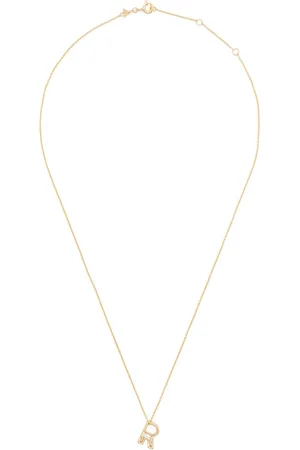 Aliita 9kt Letra R Gelbgoldhalskette mit Amethyst