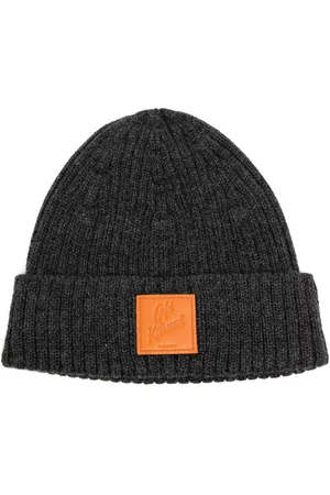 Café Kitsuné Gerippte Mütze mit Logo-Patch