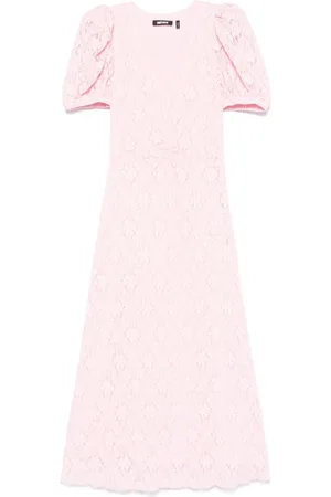 ROTATE Spitzen-Midikleid mit Puffärmeln