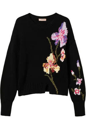 Twin-Set Pullover mit Blumenstickerei