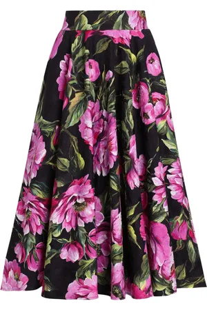 Dolce & Gabbana Midirock mit Rosen-Print