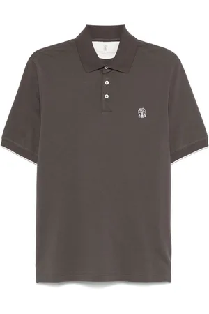 Brunello Cucinelli Poloshirt mit Logo-Print