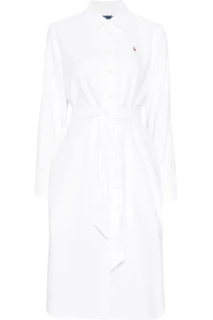 Ralph Lauren Midikleid mit Polo Pony-Stickerei