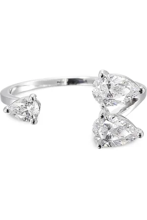 Anabela Chan 14kt Orion Weißgoldring mit schwebendem Diamanten
