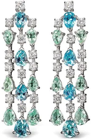 Anabela Chan 18kt Valley Orchid Cascade Weißgoldohrringe