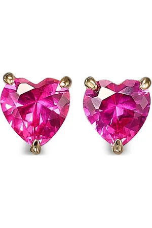 Anabela Chan Mini Heart Ohrstecker aus 18kt -Vermeil mit Rubin