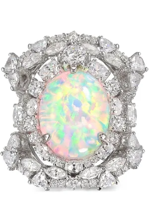 Anabela Chan 18kt Sky Opal Ocean Weißgoldring-Set