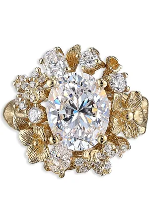 Anabela Chan Golden Posy Ring aus 18kt Gelbgold-Vermeil mit Diamanten