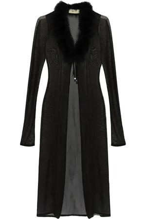 BLUMARINE Mantel mit Federsaum